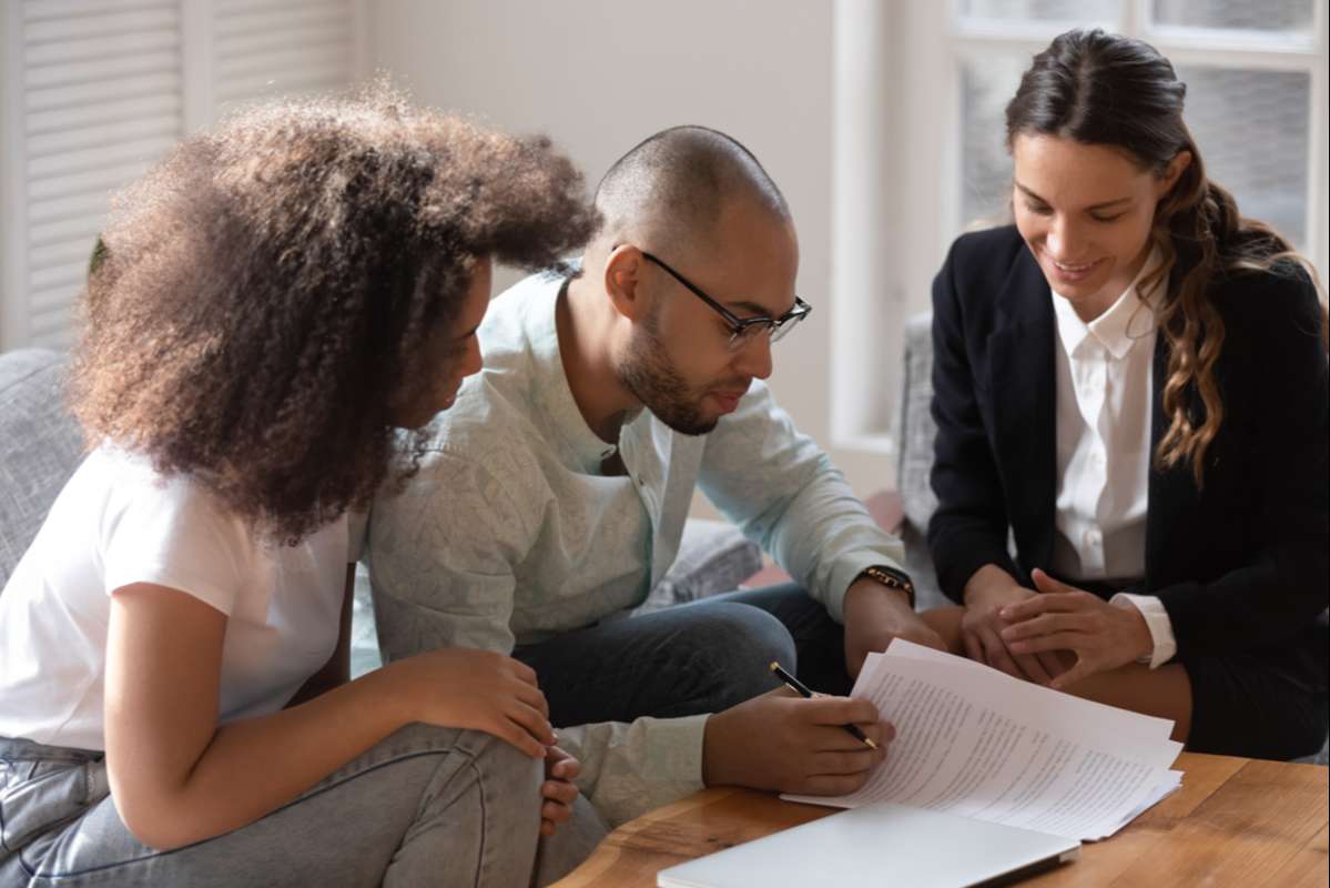 African couple meet with notary or lawyer (R) (S)