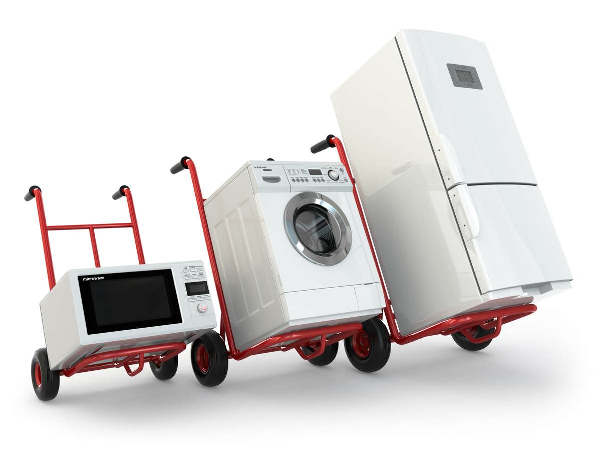 Appliances on carts, improve rental property ROI with new appliances concept. 