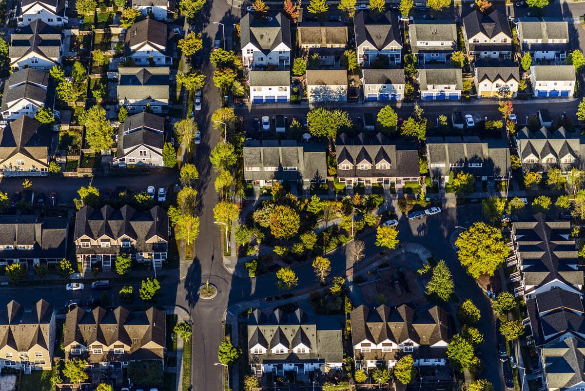 Aerial view of Seattle neighborhood, Washington, United States (1)