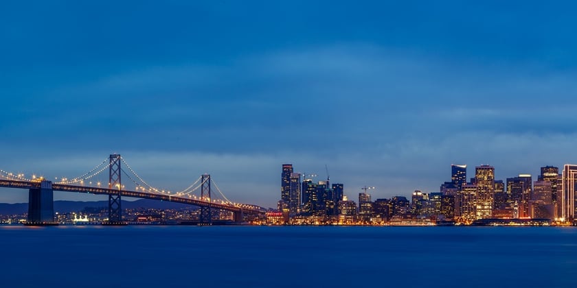 Bay area at dusk