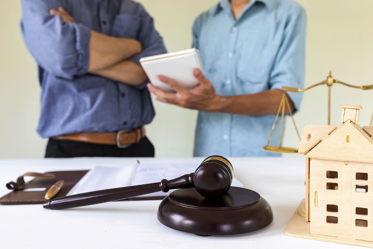 Judge gavel with lawyer bakground. Concepts of housing and real estate law (1)