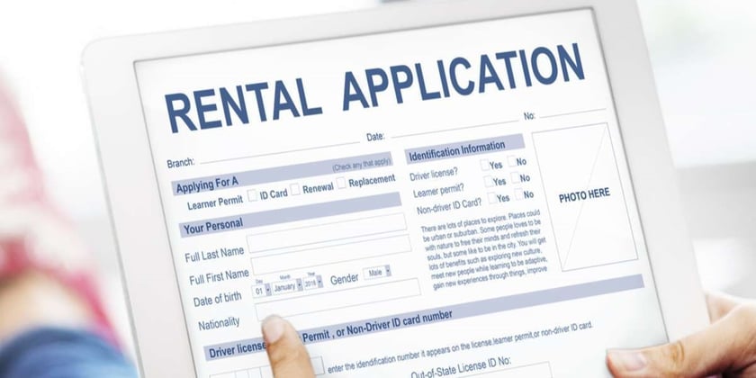 A rental application on a tablet
