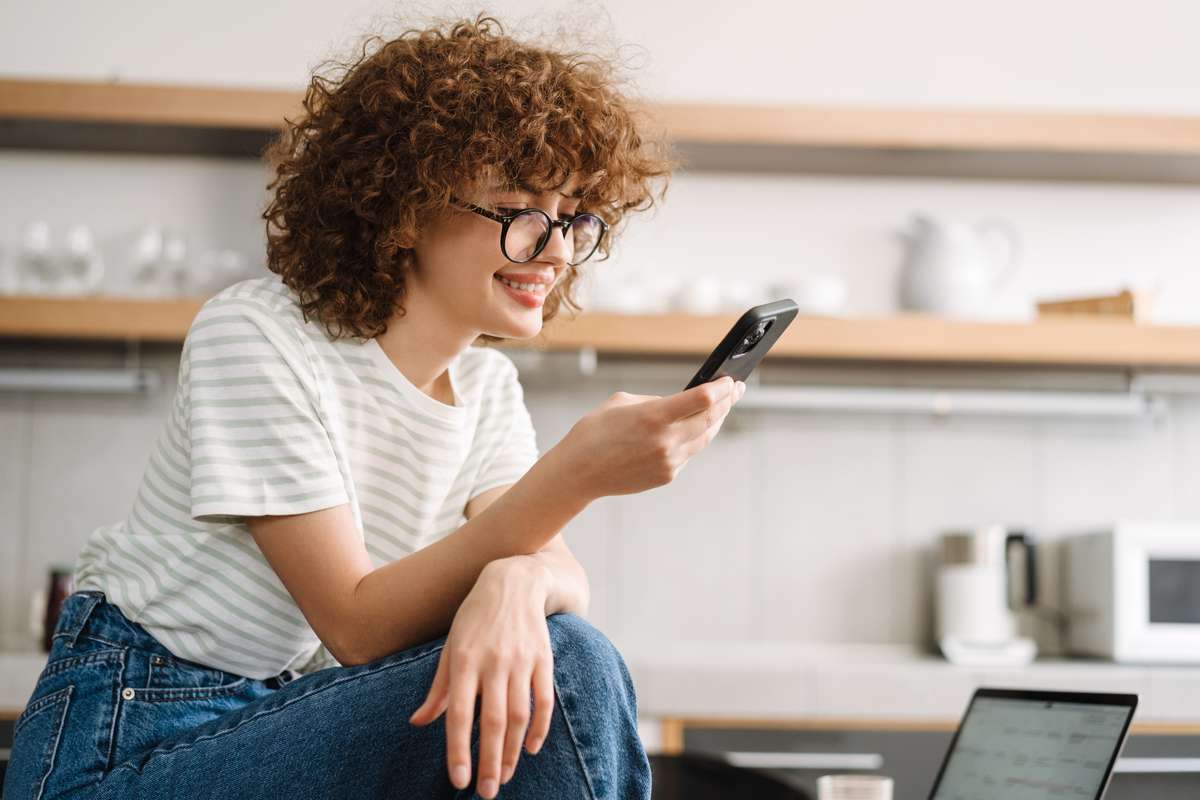 A woman on the phone