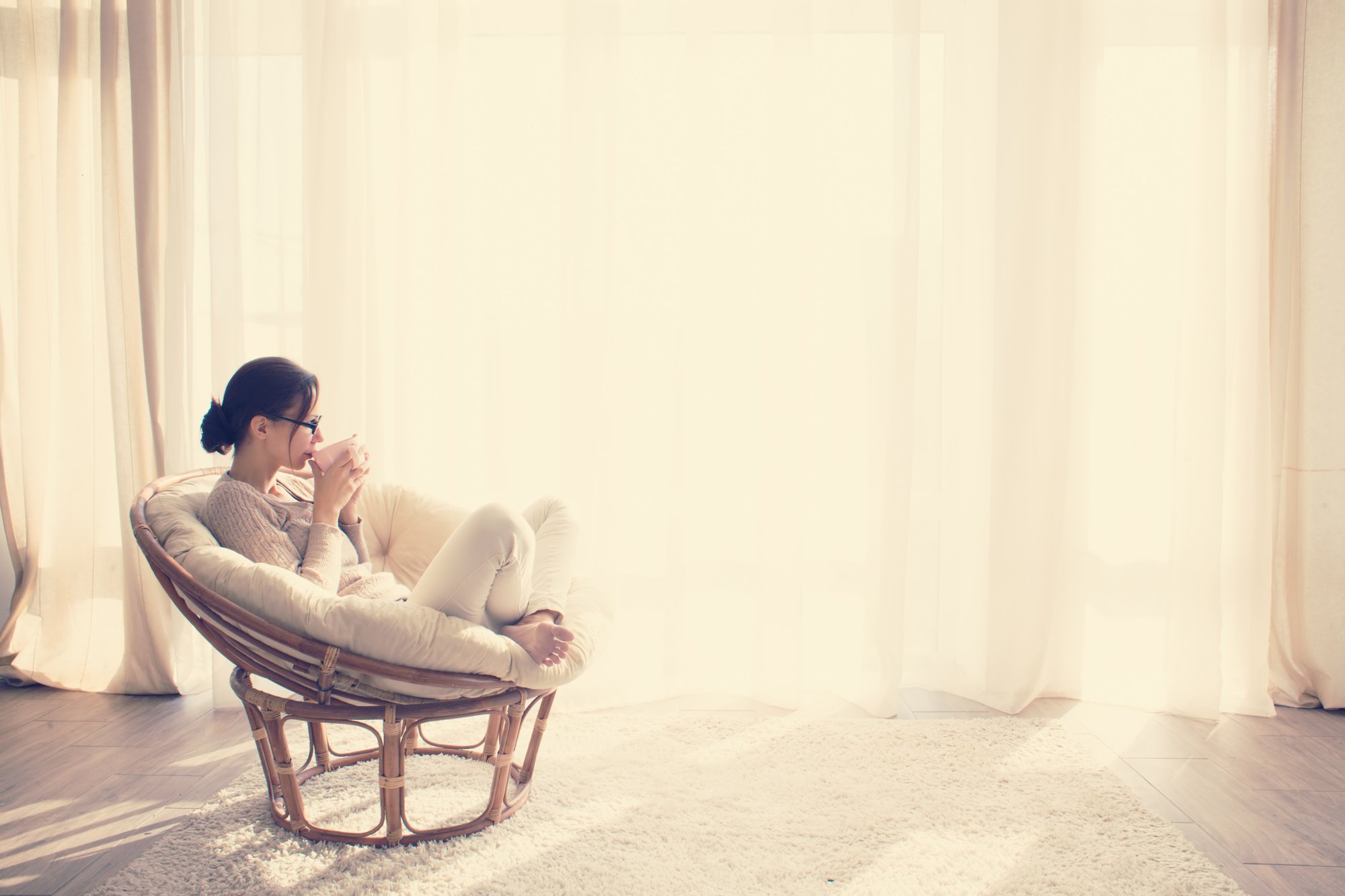 Woman relaxing in chair