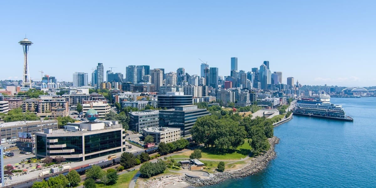 Aerial view of the Seattle, WA