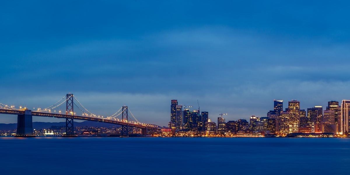 Bay area at dusk