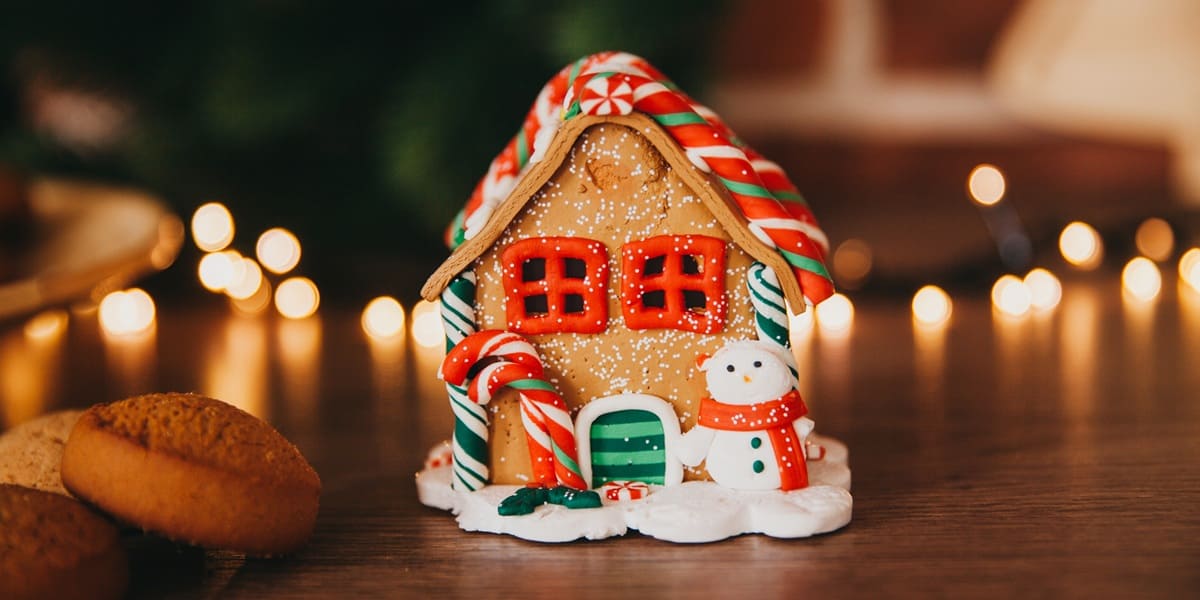 Christmas house made of gingerbread cookies