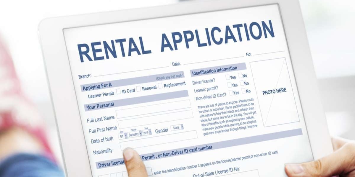 A rental application on a tablet
