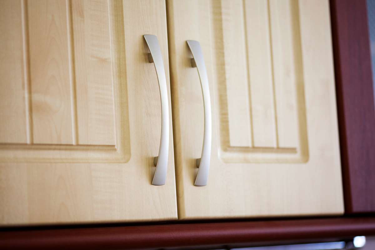 Close up of cupboard handles