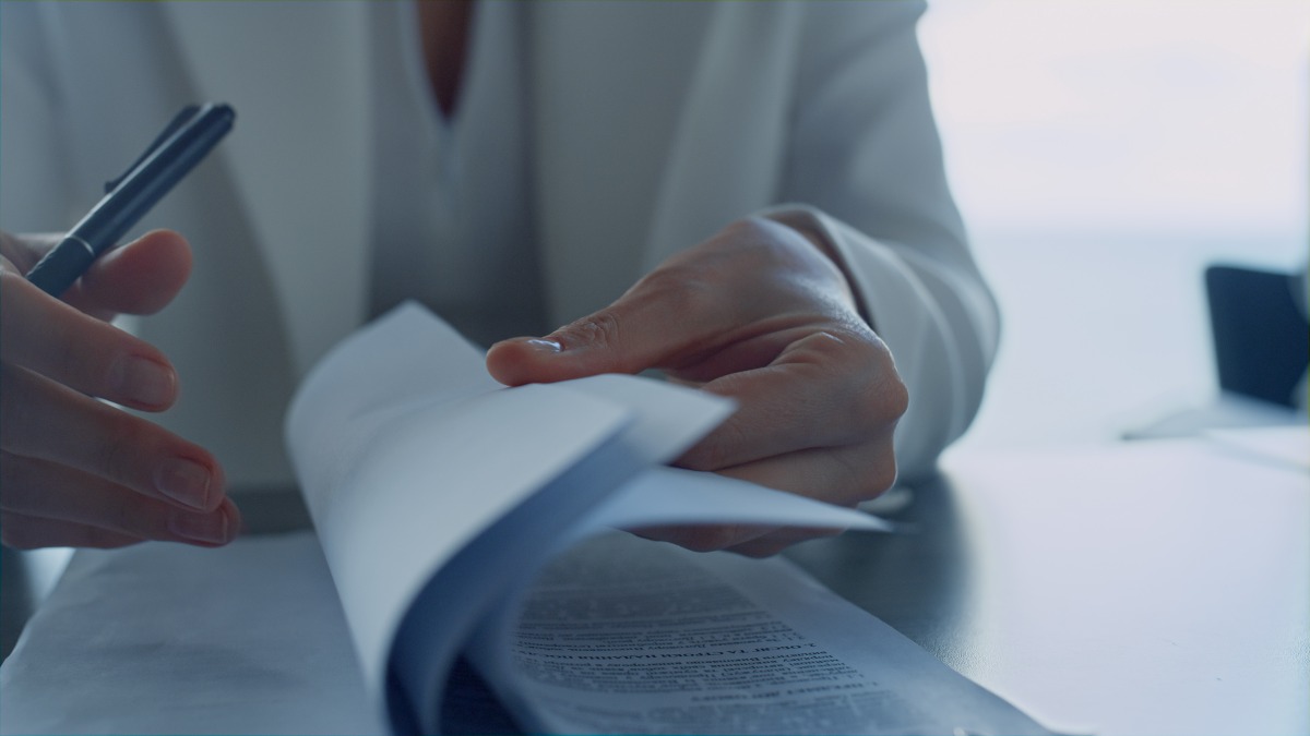 Woman Reviewing Documents