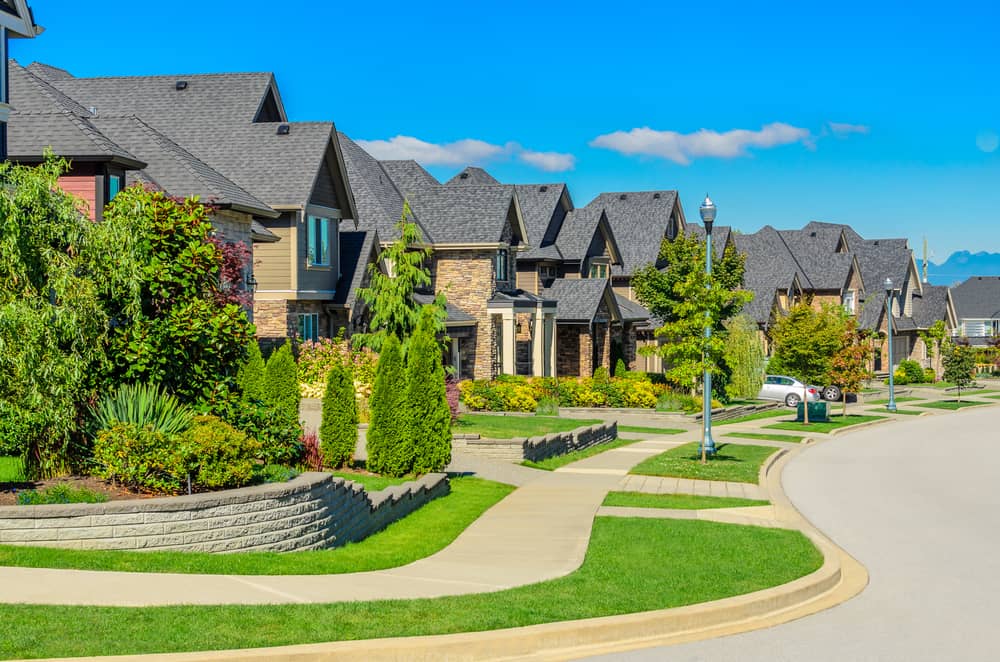 a perfect neighborhood. houses in a suburb